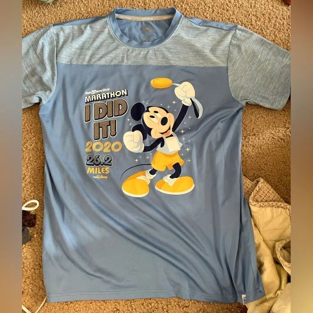 Mens Walt Disney Marathon 2020 Mickey Mouse Athletic Tshirt